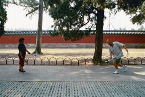 Zack playing paddle game in Temple of Heaven Park